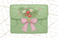 Strawberry Stationery Clipart, Pastel Office Supplies Png Product Image 2