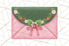 Strawberry Stationery Clipart, Pastel Office Supplies Png Product Image 3