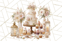 Wedding Cake Clipart PNG, Elegant Wedding Desserts Product Image 5