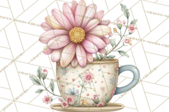 Tea Time Notes Clipart, Cozy Teapot and Cup Clip Art PNG Product Image 5