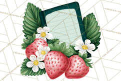 Strawberry Stationery Clipart, Pastel Office Supplies Png Product Image 2