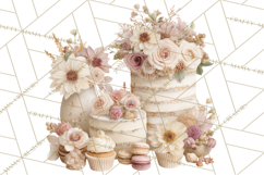 Wedding Cake Clipart PNG, Elegant Wedding Desserts Product Image 2