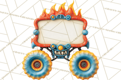 Monster Truck Birthday Party Clipart, Racing Celebration Png Product Image 4