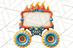 Monster Truck Birthday Party Clipart, Racing Celebration Png Product Image 4