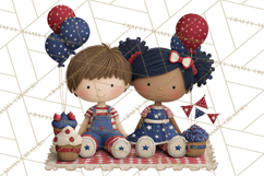 Patriotic Kids Clipart for 4th of July, USA Children PNG Product Image 4