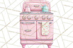 50s Retro Kitchen Clipart, Vintage 1950s Kitchen Appliances Product Image 4