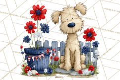 Patriotic Western Clipart, Whimsical Red White Blue Desert Product Image 4