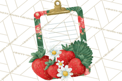 Strawberry Stationery Clipart, Pastel Office Supplies Png Product Image 3