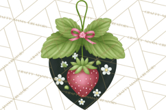 Strawberry Stationery Clipart, Pastel Office Supplies Png Product Image 4