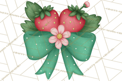 Strawberry Stationery Clipart, Pastel Office Supplies Png Product Image 5