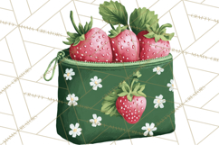 Strawberry Stationery Clipart, Pastel Office Supplies Png Product Image 3