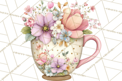 Tea Time Notes Clipart, Cozy Teapot and Cup Clip Art PNG Product Image 3