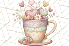 Tea Time Notes Clipart, Cozy Teapot and Cup Clip Art PNG Product Image 4