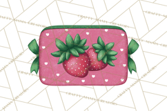 Strawberry Stationery Clipart, Pastel Office Supplies Png Product Image 5