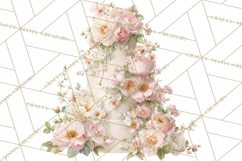 Wedding Cake Clipart PNG, Elegant Wedding Desserts Product Image 5