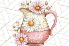 Tea Time Notes Clipart, Cozy Teapot and Cup Clip Art PNG Product Image 5
