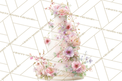 Wedding Cake Clipart PNG, Elegant Wedding Desserts Product Image 2