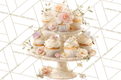 Wedding Cake Clipart PNG, Elegant Wedding Desserts Product Image 4