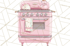 50s Retro Kitchen Clipart, Vintage 1950s Kitchen Appliances Product Image 5
