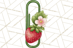 Strawberry Stationery Clipart, Pastel Office Supplies Png Product Image 2
