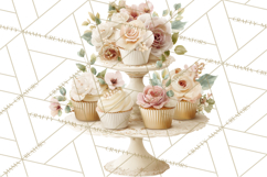 Wedding Cake Clipart PNG, Elegant Wedding Desserts Product Image 3