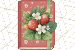 Strawberry Stationery Clipart, Pastel Office Supplies Png Product Image 3