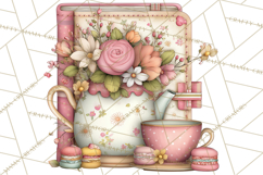 Tea Time Notes Clipart, Cozy Teapot and Cup Clip Art PNG Product Image 3