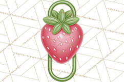 Strawberry Stationery Clipart, Pastel Office Supplies Png Product Image 4
