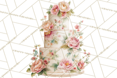 Wedding Cake Clipart PNG, Elegant Wedding Desserts Product Image 4