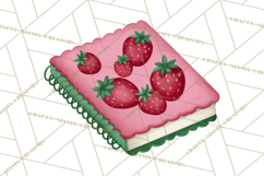 Strawberry Stationery Clipart, Pastel Office Supplies Png Product Image 2