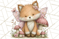 Woodland Fairy Animals Clipart PNG, Cute Pastel Watercolor Product Image 3
