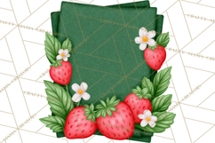 Strawberry Stationery Clipart, Pastel Office Supplies Png Product Image 3