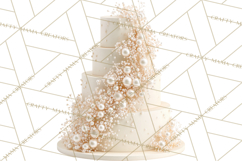 Wedding Cake Clipart PNG, Elegant Wedding Desserts Product Image 4