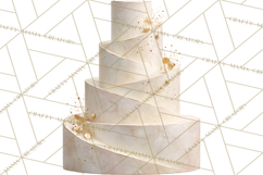 Wedding Cake Clipart PNG, Elegant Wedding Desserts Product Image 2