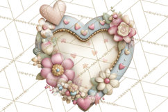 Rustic Valentine Decor Clipart, Burlap Heart PNG Product Image 2