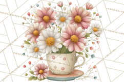 Tea Time Notes Clipart, Cozy Teapot and Cup Clip Art PNG Product Image 3