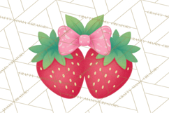 Strawberry Stationery Clipart, Pastel Office Supplies Png Product Image 4