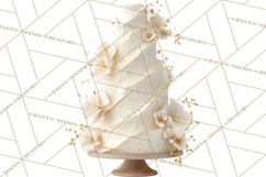 Wedding Cake Clipart PNG, Elegant Wedding Desserts Product Image 4