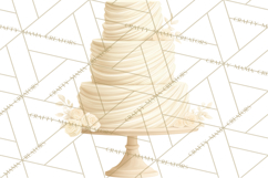Wedding Cake Clipart PNG, Elegant Wedding Desserts Product Image 5