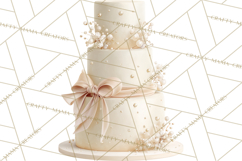 Wedding Cake Clipart PNG, Elegant Wedding Desserts Product Image 3