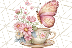 Tea Time Notes Clipart, Cozy Teapot and Cup Clip Art PNG Product Image 2