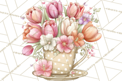 Tea Time Notes Clipart, Cozy Teapot and Cup Clip Art PNG Product Image 3