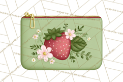 Strawberry Stationery Clipart, Pastel Office Supplies Png Product Image 4