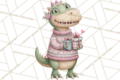 Valentine Dinosaur Clipart PNG, Cute Valentine Dinosaurs Product Image 4