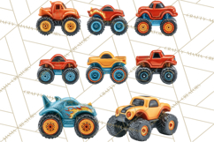 Monster Truck Birthday Party Clipart, Racing Celebration Png Product Image 4