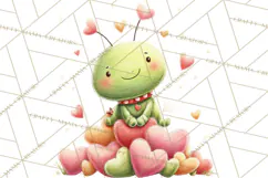 Green Alien Valentine Clipart PNG, Cute Alien Valentines Product Image 4