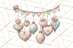 Rustic Valentine Decor Clipart, Burlap Heart PNG Product Image 4