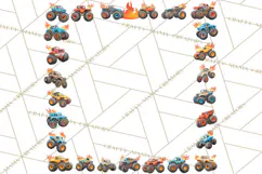 Monster Truck Birthday Party Clipart, Racing Celebration Png Product Image 3