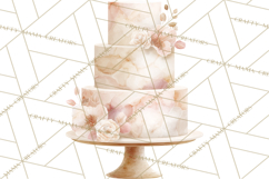 Wedding Cake Clipart PNG, Elegant Wedding Desserts Product Image 5