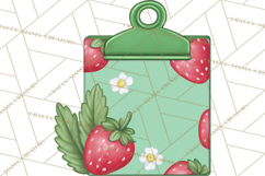 Strawberry Stationery Clipart, Pastel Office Supplies Png Product Image 5